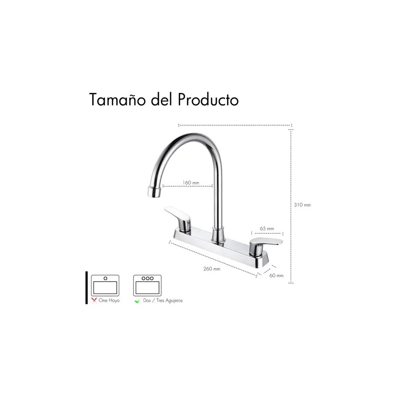 Solvex Mezcladora Para Fregadero, Grifos De Cocina, Sp-80066