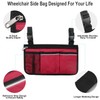 Wheelchair Side Organizer Storage Bag Armrest Pouch with Cup Holder