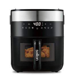 Salton Flip & Cook 3-in-1 5.8 QT Air Fryer, Grill, & Dehydrator with Viewing Window