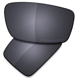 Saucer Premium Replacement Lenses for Oakley Gascan Sunglasses, High Definition - Shield Black Polarised