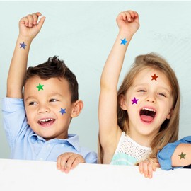 YIKIADA 600 PCS Colorful Star Stickers Holographic 0.7” Vinyl Self Adhesive Samll Sparkle Foil Labels Waterproof Reward Decals for Students Teachers