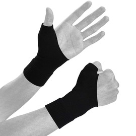 YHOUMEW Wrist Thumb Compression Arthritis Gloves(1 Pair),Breathable Wrist Support Brace Fingerless Glove with Gel Thumb Injury Pads,Comfortable Carpal Tunnel Sleeve for Hand Wrist Joint Relieve Pain