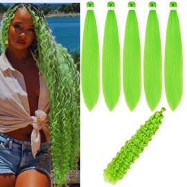 Green Braiding Hair Pre stretched for Boho Braids Bohemian Pre stretched Braiding Hair