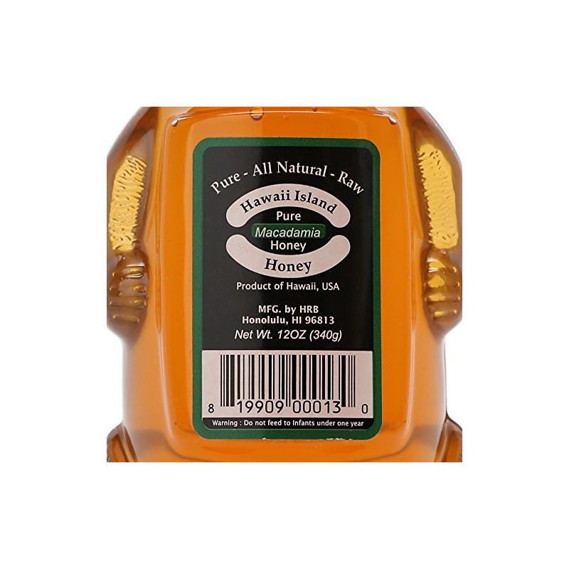 HAWAII ISLAND HONEY Macadamia Nut Honey Bear, 12 OZ