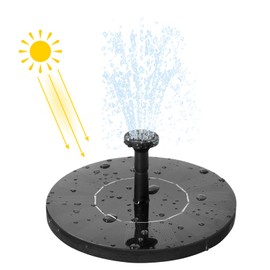 NAIZY Pond Pump Solar Fountain 1.4 W Solar Pump with Multiple Mode Options Solar Fountain Garden Fountain Garden Outdoor for Garden Decoration Garden Pond, Round