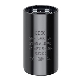 540-648 uf/MFD 110-125 VAC Round Start Capacitor ±20% 50/60 Hz CD60 Round Motor Well Pump Start Capacitor (540-648 uf/MFD)