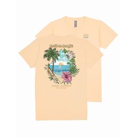 Simply Southern Let's Do Sunset - Ocean - Beach - Palm Trees - Adult T-Shirt (US, Alpha, X-Large, Regular, Regular, Sun Yellow)