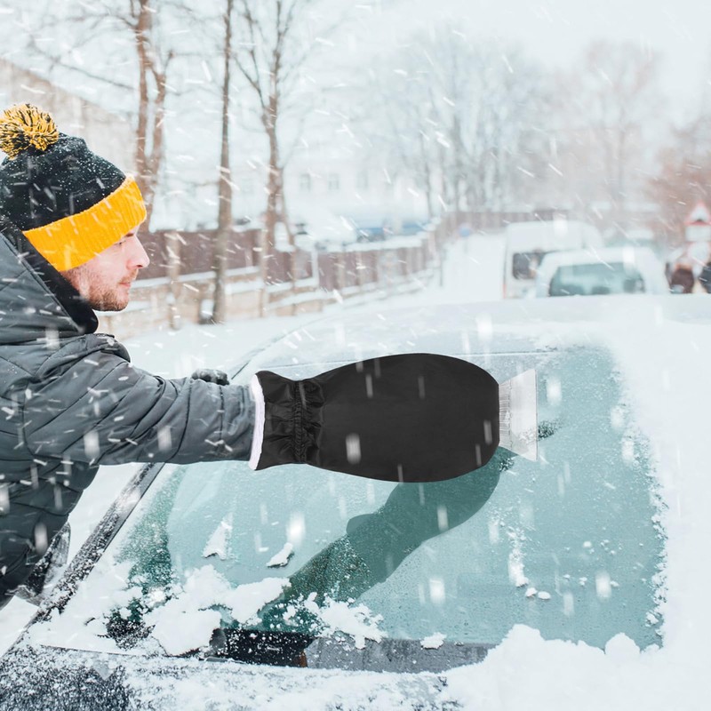 WEINIBAO Car Ice Scraper with Glove, Reusable Ice Scraper with