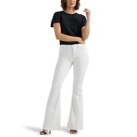 Lee Women's Legendary Mid Rise Flare Jean, Bright White, 6