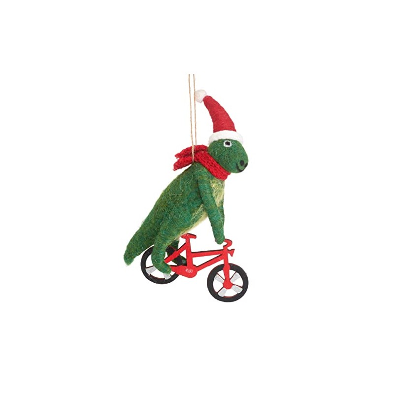 Sass & Belle T-Rex On A Bicycle Felt Decoration
