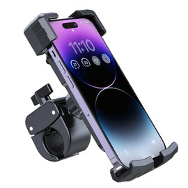 Picozon Bicycle Cellphone Holder, Motorcycle Phone Handlebars Clamp Mount for All Smartphones - Red