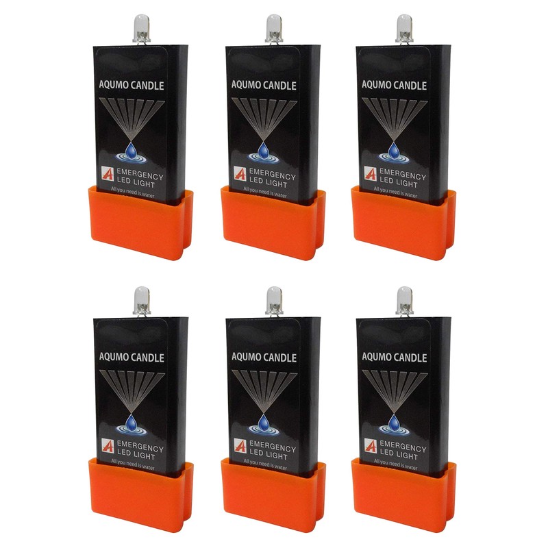 アクモキャンドル 6個セット 水に浸けると光るLEDライト 防災用灯