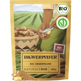 NaturaleBio Ginger Powder Organic 400 g Ginger Shot Powder, 100% Pure, Ginger Root Ground. No GMO, No Additives, Sustainable from Peru. Ideal for Cooking, Teas, Smoothies & Wellness Treatments