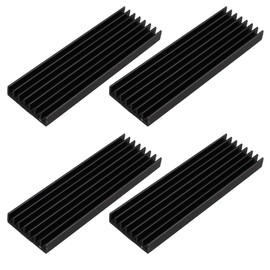 Futheda 4pcs Black Aluminum Heat Sink for M.2 Solid State Hard Drive SSD RAM PC Heat Sink Without Thermal Tape 70x22x6mm