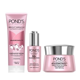 PONDS Bright Miracle rutina de 3 pasos Crema día  Limpiador Facial  Sérum con NIASORCINOL                                                             