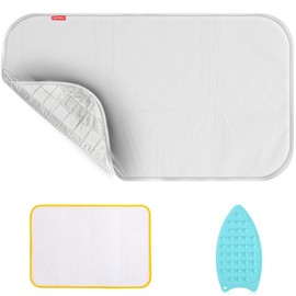 Upgraded Thick Ironing Mat,Travel Ironing Blanket Ironing Pad,Portable Double-Side Using,Heat Resistant Pad Cover for Washer,Dryer,Table Top,Countertop,Ironing Board for Small Space (53*32 inch)