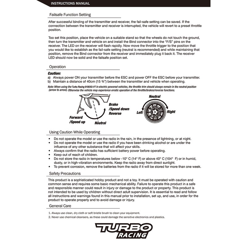 2.4GHz 3CH Radio Transmitter and Receiver Remote Controller for Car