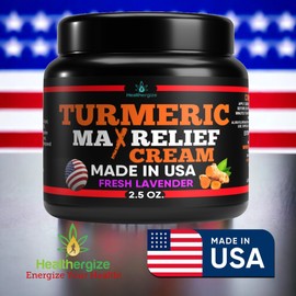 Healthergize Turmeric Face Cream + Natural Vitamin C Glow Boosting Moisturizer & Skin Repair, Hydrating Lotion for Face, Neck, Body - Non-Staining, Safe, Effective, All Skin Types, Unisex