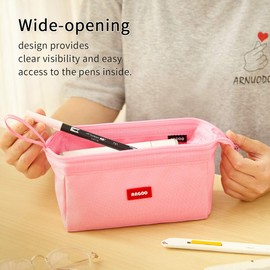 CICIMELON Pencil Case Large Capacity Pencil Pouch Pen Bag for School Teen Girl Boy Men Women, Pink, Unique,simple