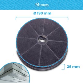 2 x DL-pro Carbon Filters for Electrolux 9029793784 E3CFWH Whirlpool 484000008647 Wpro CHF180 Refsta K25 Cooker Hood