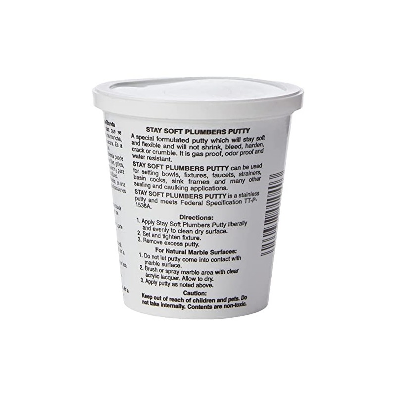 Black Swan 01040 Stay Soft Plumbers Putty, 14 oz White
