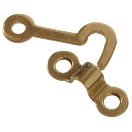 The Hillman Group 853010 Solid Brass Decorative Hooks with Staples - Bright Brass Finish 2-Pack