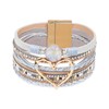 GZJINYUAN Heart Leather Wrap Bracelet, Boho Layered Cuff Bangles with