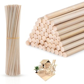 BITEFU Pack of 200 Round Wooden Sticks 30 cm × 5 mm Craft Wooden Sticks Bamboo Craft Sticks Decorative Wooden Stick for Crafts Woodworking DIY Building Model