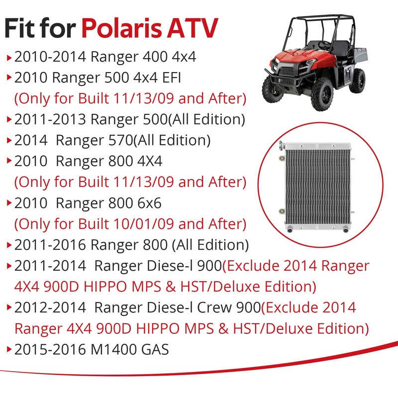 JAVIK Radiator Fit for Polaris Ranger 400 500 800 900