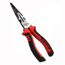 WISEUP Professional Needle Nose Pliers 8-inch Industrial Cr-V Long Nose Pliers with Twice Air-hardening