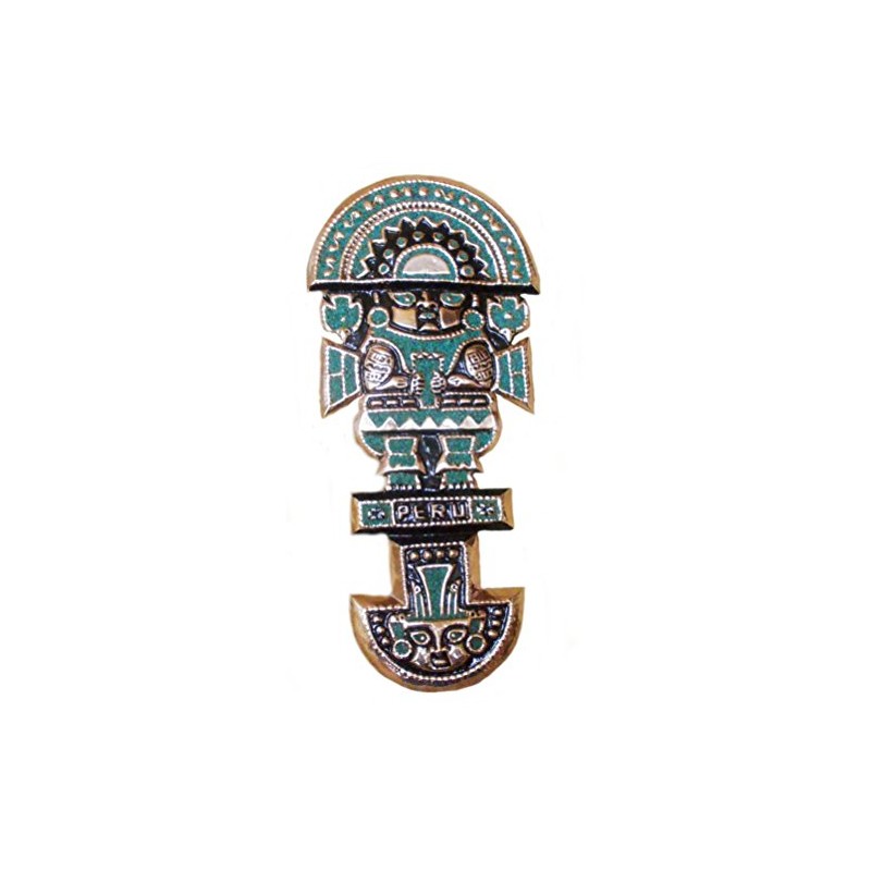 Alpacaandmore Handmade Peruvian Tumi Inca Wall Art Figurine Copper Turquoise