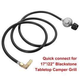 Elaeagnus QCC1 6 Feet Propane Adapter Hose with Regulator to Quick Connect for 17"/22" Blackstone Tabletop Camper Grill,Propane Accessories and Replacement Parts for 17"/22" Blackstone Griddle