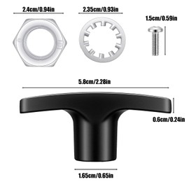 Lusofie RV Waste Valve Handle Kits with 4 Nuts 2 Screws 2 Gaskets, RV Sewer Valve Handle Replacement for RV Sewer Tank Dump Release Valve Extension Rod