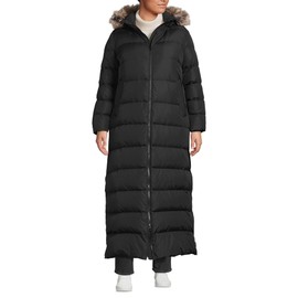 Lands' End Womens Maxi Down Coat Black Regular X-Small