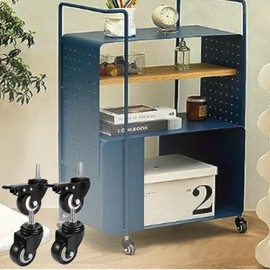 Anyalite M8 x 25mm Screw Castors 4 Bearings 240kg PU Swivel Castors Hand Cart Furniture Castors Replacement (2 with Brake Castors)