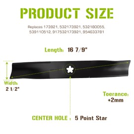 PetMigo Mulching Mower 48" Decks Blade Set 173921 for Husqvarna Poulan PB20VA48 PB23H48YT 2748GLS YTH2148 532173921 954633781, 3 Pack