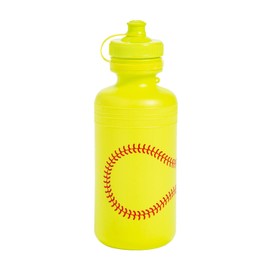 Fun Express 12 Pieces Softball Water Bottles, Holds 18 oz, BPA Free Plastic, Birthday Party Supplies, Yellow