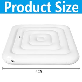 Tlswshsy 4.2Ft Inflatable Hot Tub Cover- Energy Saving Lid for Square Hot Tub- Foldable Protective Rain Overflow Cover for Inflatable Outdoor Hot Tubs