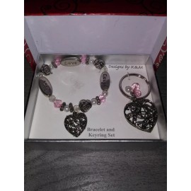 K & M Laugh Love Live Bracelet and Keychain Set Designs by K & M