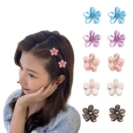 ISHR Mini Hair Clip Set 12pcs Bangs Clip Hair Claw Simple Hair Accessories (Flower)