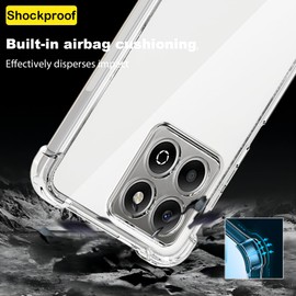 USTIYA Case for Honor X6B Clear TPU Four Corners Military-Grade Protection Cover Transparent Soft funda