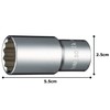 Tone HP3D-18L Deep Socket (12 Square) Drive Angle 0.3 inch