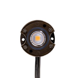 VOLT 12V 3.5W 2700K Warm White IP67 Watertight 330 Lumen Solid Brass BuddyPro Plus LED Puck Light (Beacon Top) for Deck, Step or Hardscape Outdoor Lighting