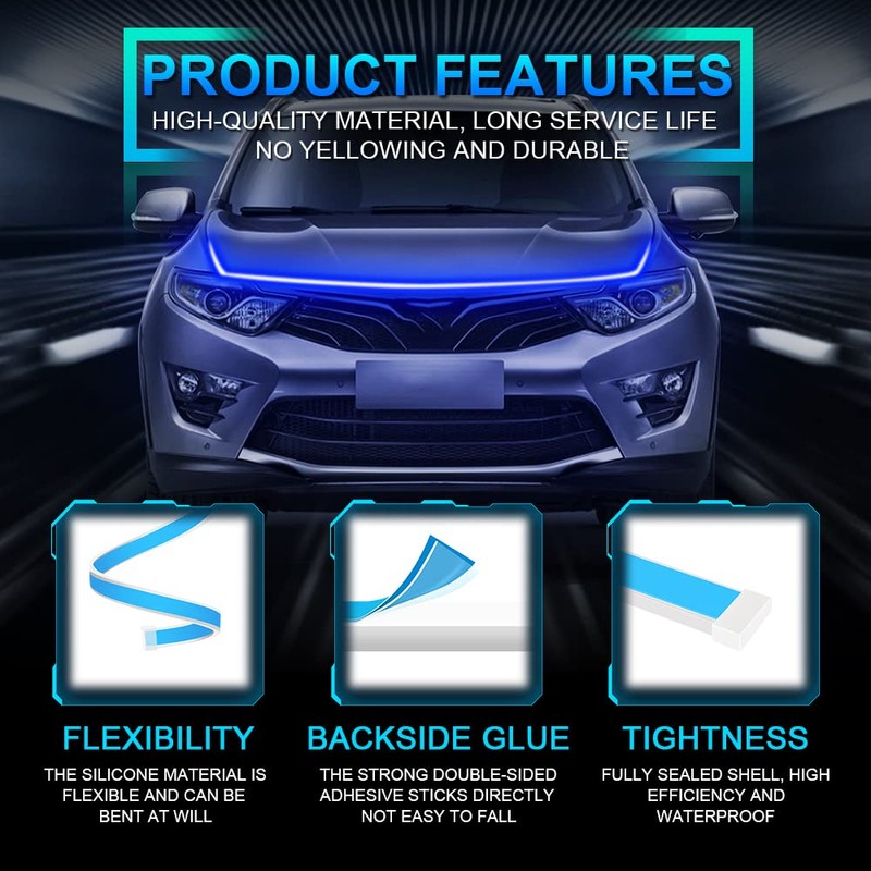59'' Led Hood Light Strips, 12V Daytime Running Light Stirp