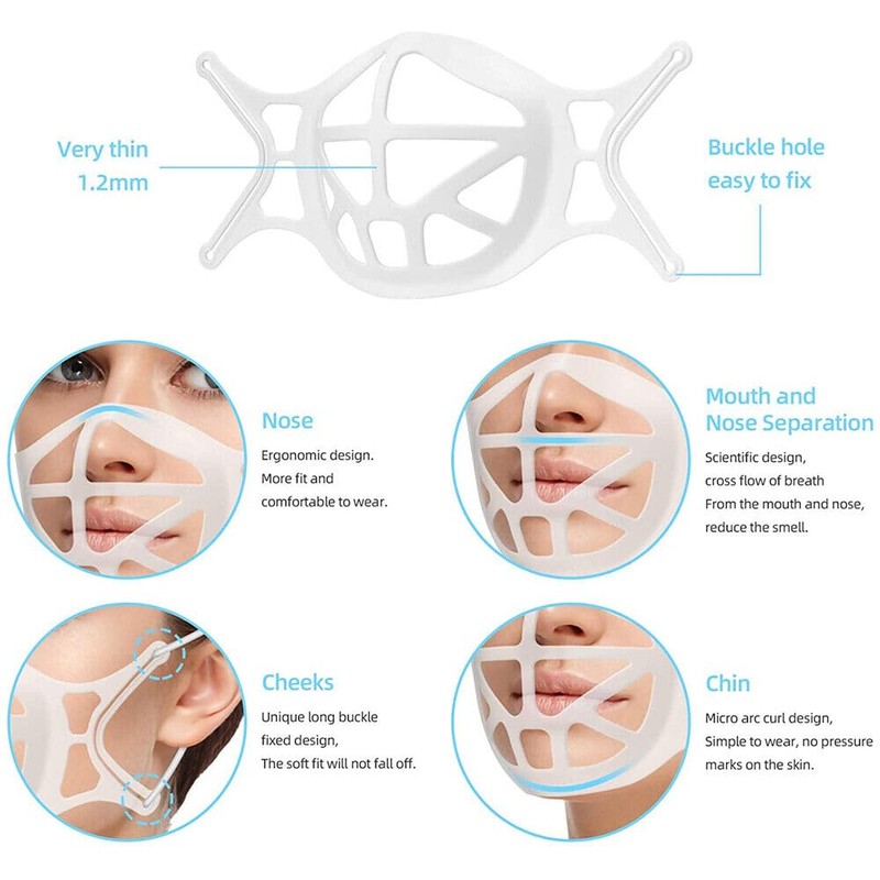 LEDON 3D Face Mask Bracket，10/20/50/100pcs White Mask Guards for Under