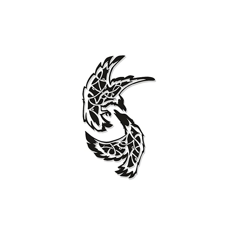 Wall Tattoo Hugin and Munin Black Wotan Ravens Odin 45