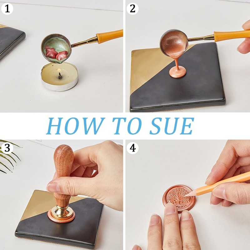 CRASPIRE 7 Styles Wedding Wax Seal Stamp Set 25mm Blessing