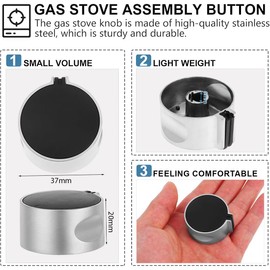 4 Pieces Rotary Knob 6 mm, Rotary Knob Cooker, Oven Knobs, Metal Stove Knob Replacement, Gas Hob Knobs, Universal Kitchen Gas Hob Control Knob, Oven & Stove Accessories Knobs, for Oven, Gas Hob, Table