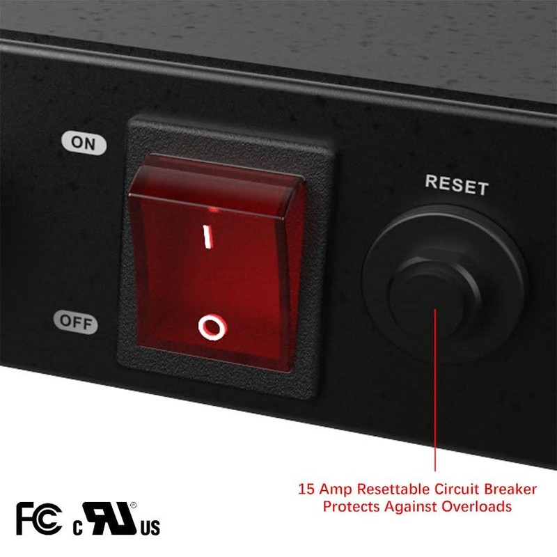 Clear Power 11-Outlet 2160J Rackmount Surge Protector PDU w/LED Lights