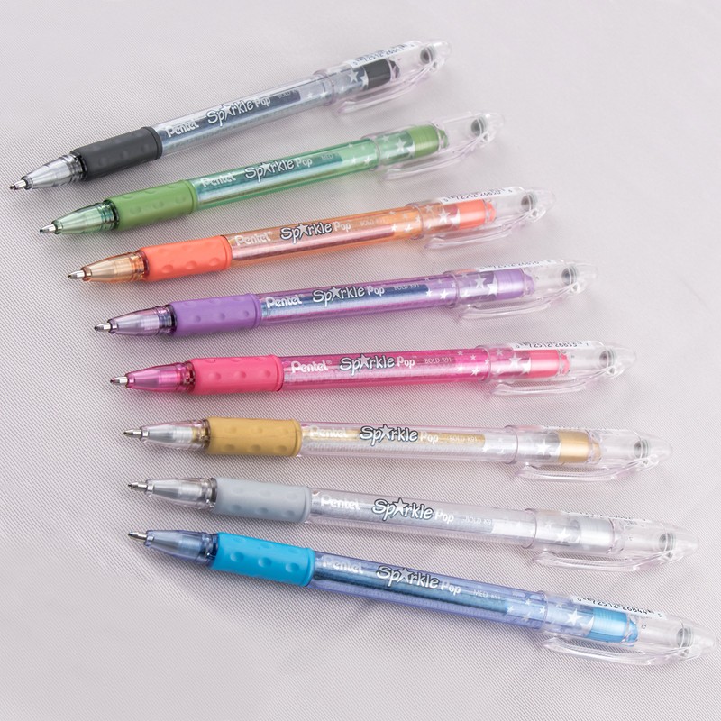 Pentel Arts Sparkle Pop Metallic Gel Pen, 1.0mm Bold Line,